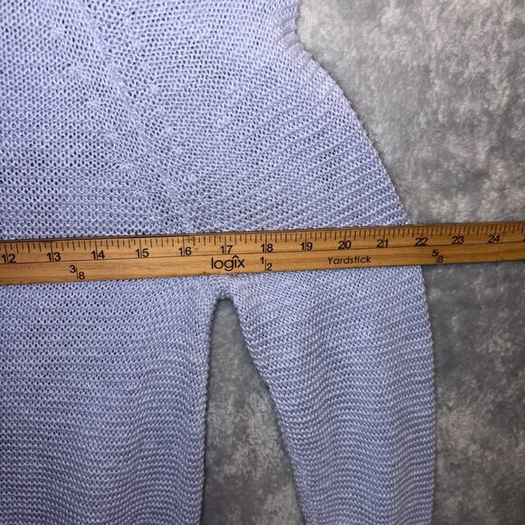 Eileen Fisher Sweater Womens Light Blue XS Organic Linen Blend Open Knit Raglan - Picture 7 of 8